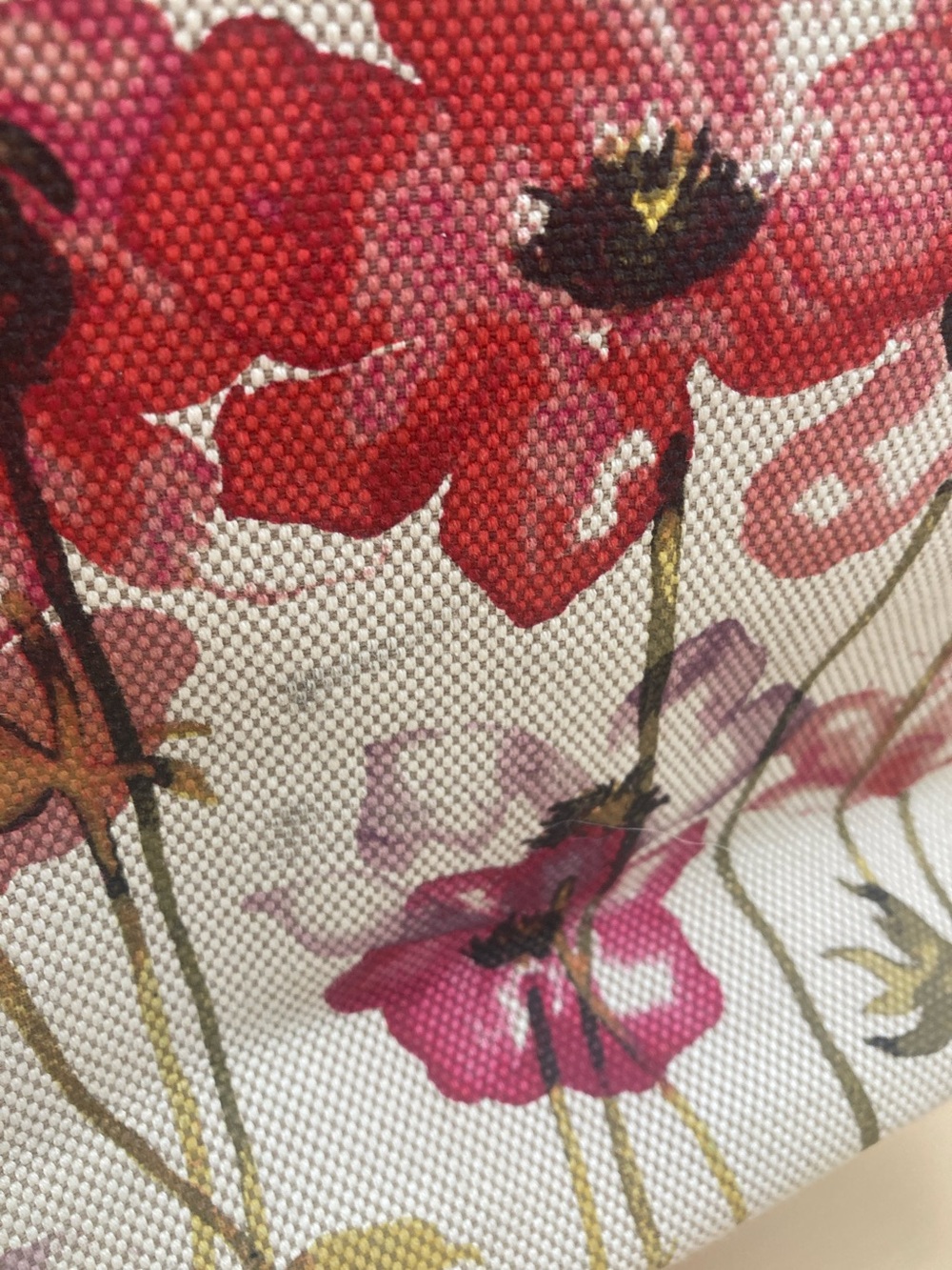 Ralph Lauren Canvas Floral Tote in Brown, Pink & Red - Picture 5 of 10